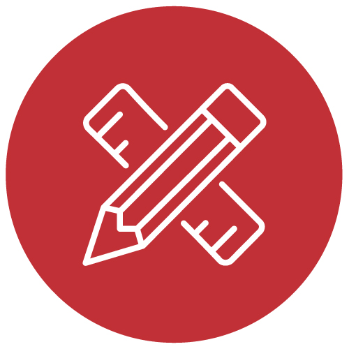 Inverted industrial designs badge icon